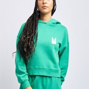 urthwear Women's Icon Cloudfleece Cropped Hoodie, Digital Green/Multiple Sizes